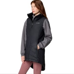 Columbia Black Long Quilted Vest